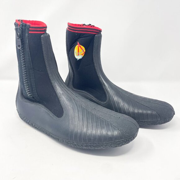 OKESPOR  Unisex Water Boots Size 7.5/8.5 Black Side Zip Neoprene - Picture 1 of 11